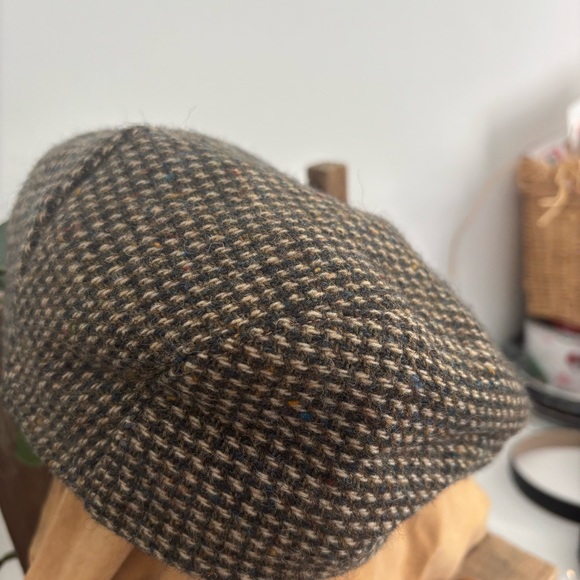 VINTAGE HARRIS TWEED 100% WOOL NEWSBOY FLAT CAP MADE IN SCOTLAND JAND WOVEN - Picture 5 of 12
